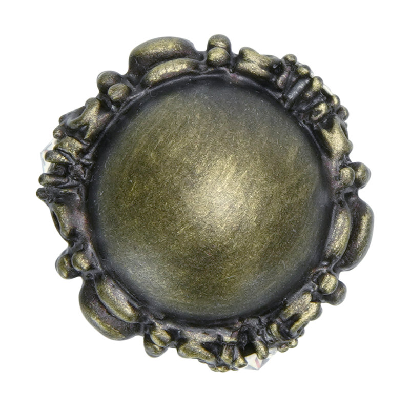 Cache principessa round knob in finish Antique Brass, Antique Brass