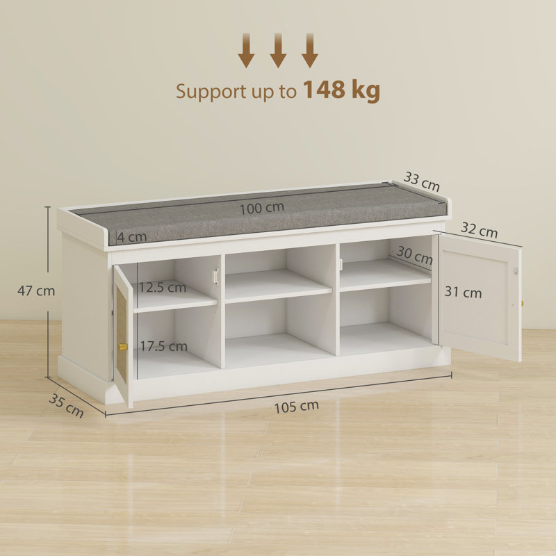9 Pair Shoe Storage Bench