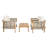 Harrill Outdoor 4-Piece Conversation Set With Cushions-1872693618