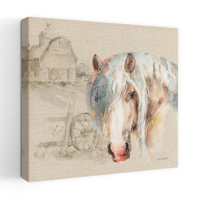 Contemporary Farm Friends Iv On Burlap With Animal Barn Art