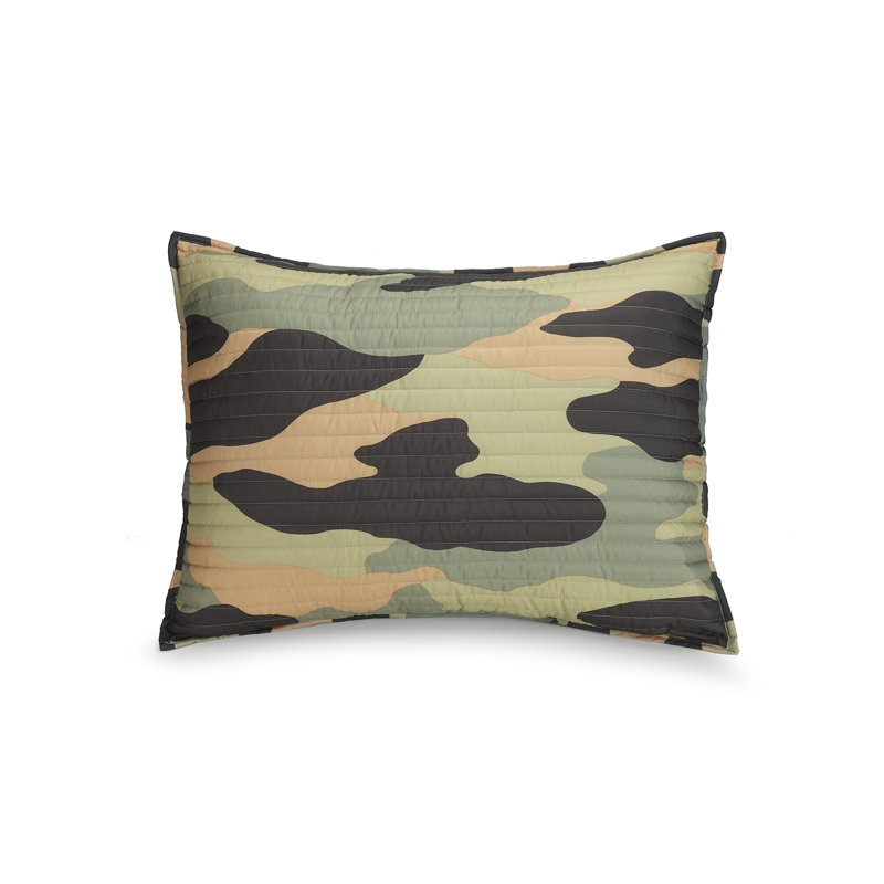 Full Gray Reversible Microfiber Camo Comforter Set