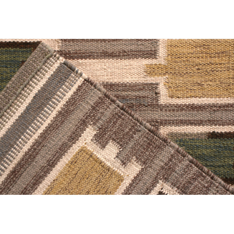 Scandinavian Wool Geometric Area Rug, Rectangle 14' x 20'