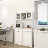 Kitchen Trash Can, Storage Cabinet With 3 Adjustable Shelves, 2 Drawers And 1 Tilt Out Trash Cabinet, Entry Way Cabinet