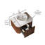 Meuble-lavabo mural 24 po noyer foncé moderne avec lavabo en céramique