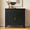 Armoire de rangement en bois massif à 2 tablettes avec 2 tiroirs de rangement Connaught