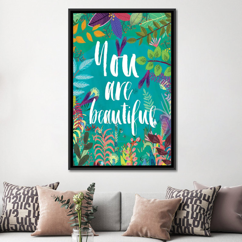 « you is belle », reproduction sur toile, H 48 po x l 32 po x P 1,5 po, Toile avec cadre flottant noir, Pas de tapis