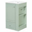 Meuble-lavabo autoportant avec lavabo, armoire de rangement avec tiroir à fermeture en douceur, tablettes latérales ouvertes-348528179