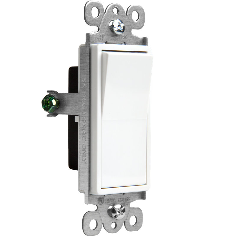  Interrupteur de lampe à bascule unipolaire inviolable 15 Enerlites - blanc, Blanc