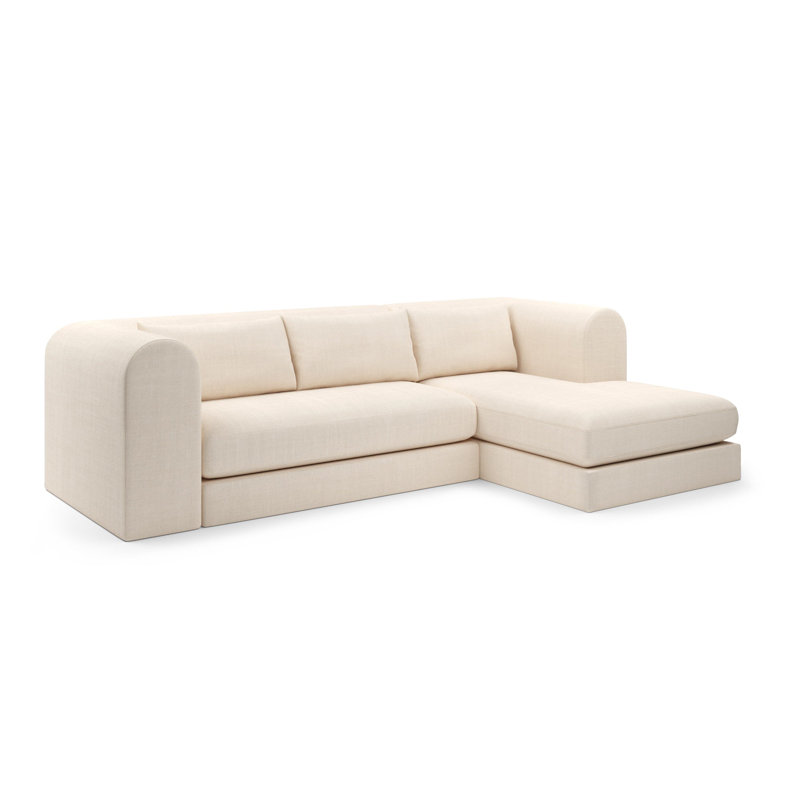 Baldwin Sectional Chaise, Beige Polyester Blend