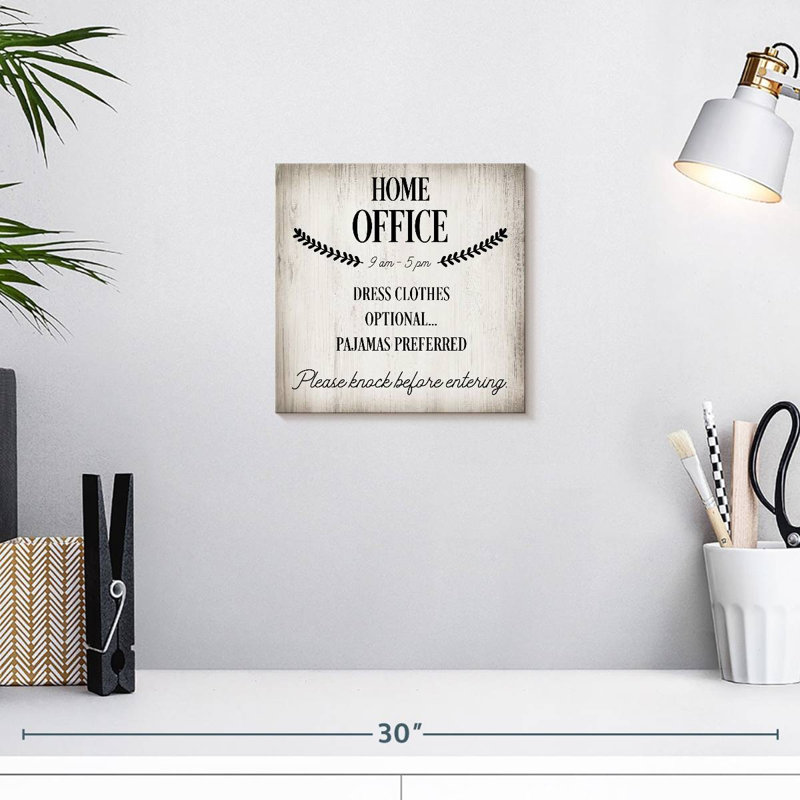 Enseigne murale de bureau Khylige, H 10 po x l 10 po