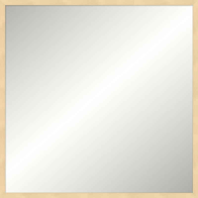 Davenport Solid Wood Mirror, Square, 37.75" x 37.75", Bright Gold