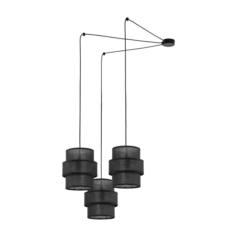 Calisto 3 - Light Stainless Steel Cluster Pendant, Black