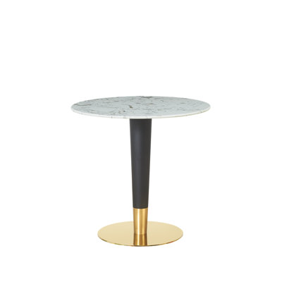Shadybrook Round Faux Marble Top Dining Table with Steel Base