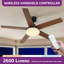  Ventilateur de plafond 5 pales 52 "avec lumière et télécommande-833390057-833390058
