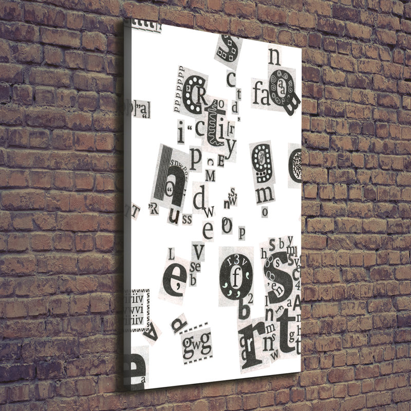 Letters from the Newspaper 1 Piece Wrapped Canvas Wall Art, 140cm H x 70cm W