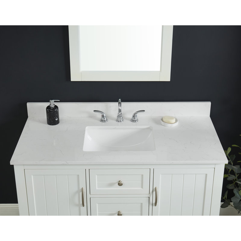 Comptoir de meuble-lavabo 49 po Carrara, Blanc de Carrare