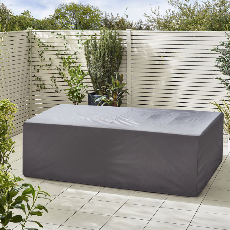 Deklan 9 Seater Garden Dining Set - PE Rattan Corner Sofa Lounge Set Modern Patios (Cover Included), Grey/Light Grey