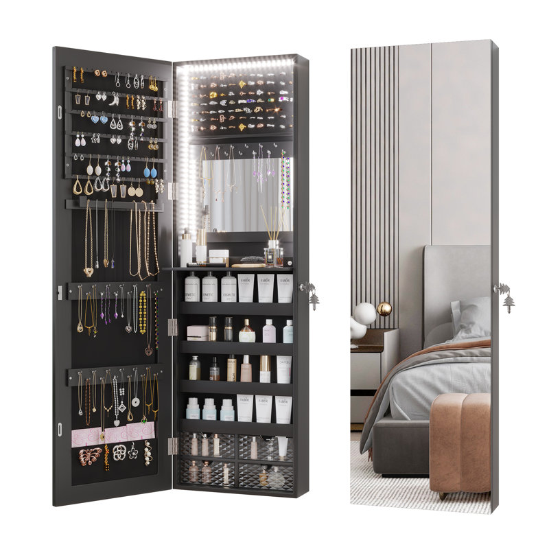 14.5'' Wide Jewelry Armoire, Black