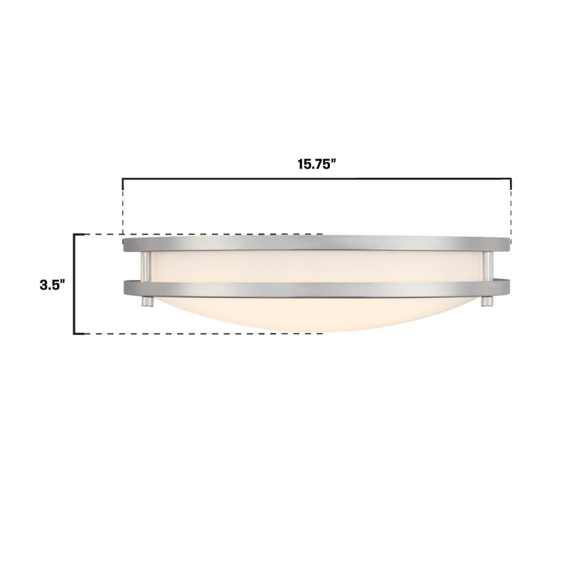 16 Inch 23 Watt LED Indoor Flush Mount Ceiling Fixture with Color Temperature Selection, Frosted Acrylic Shade