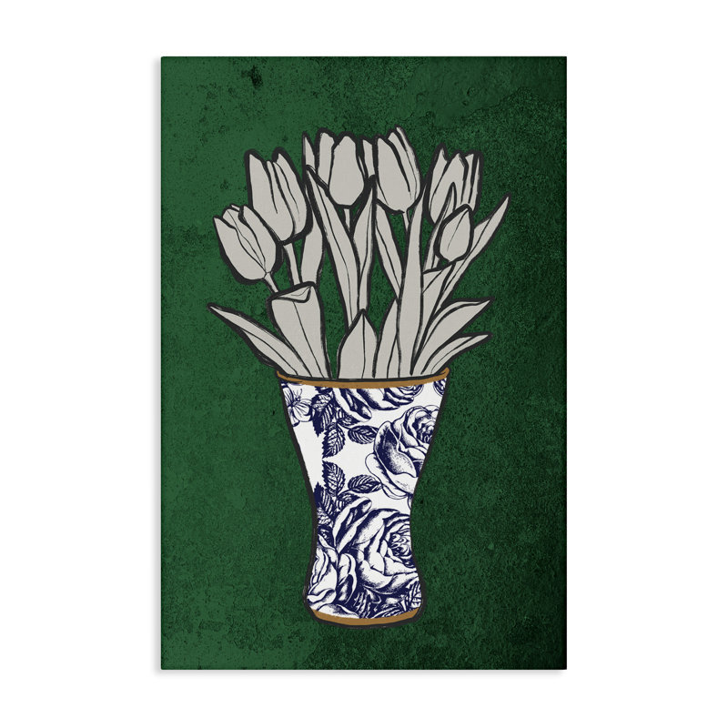 "Tulip Bouquet Vase", art mural par Marcus Prime, H 30 po x l 20 po