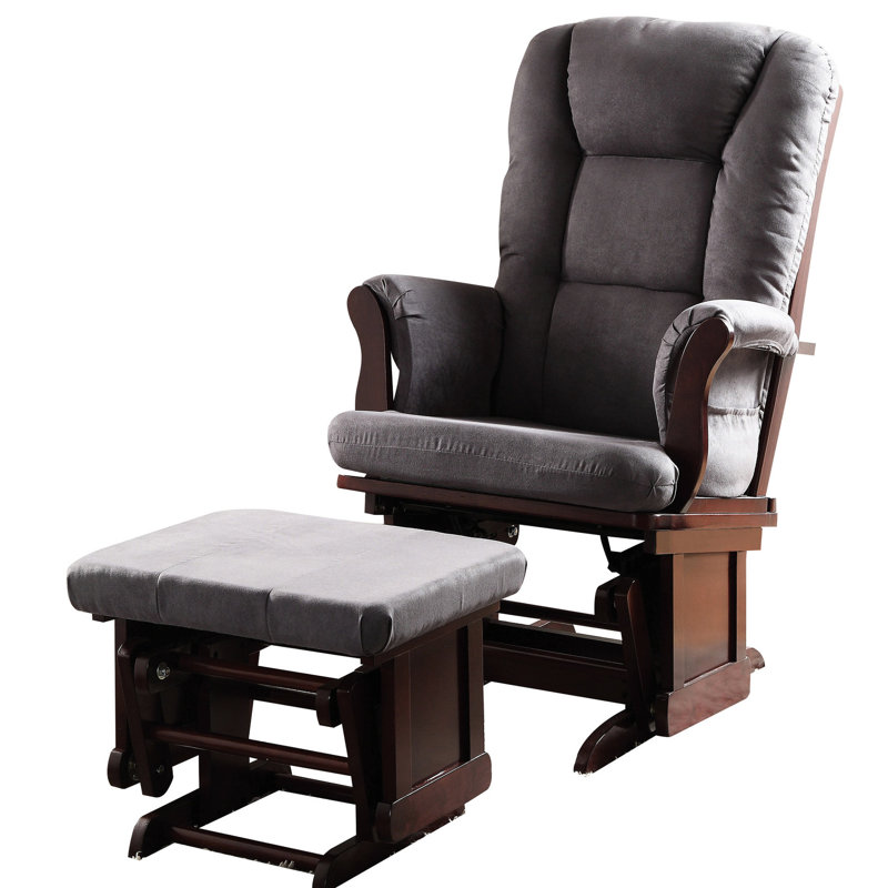 Fauteuil coulissant gris et cerise - Microfibre douce, finition élégante, glissade relaxante pour un espace de vie confortable