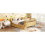 Lit plateforme double en bois pleine grandeur, lit double en bois à profil bas avec rails-1381802384-1381802386