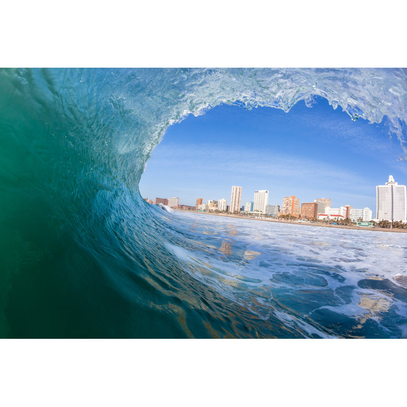 Ocean wave Durban 1 Piece Wrapped Canvas Wall Art, 20cm H x 30cm W