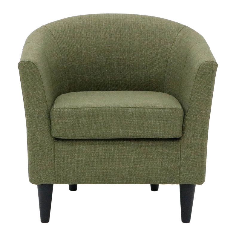 Fauteuil demi-tonneau l 31,5 po Kronos, Noir, Mélange de polyester vert