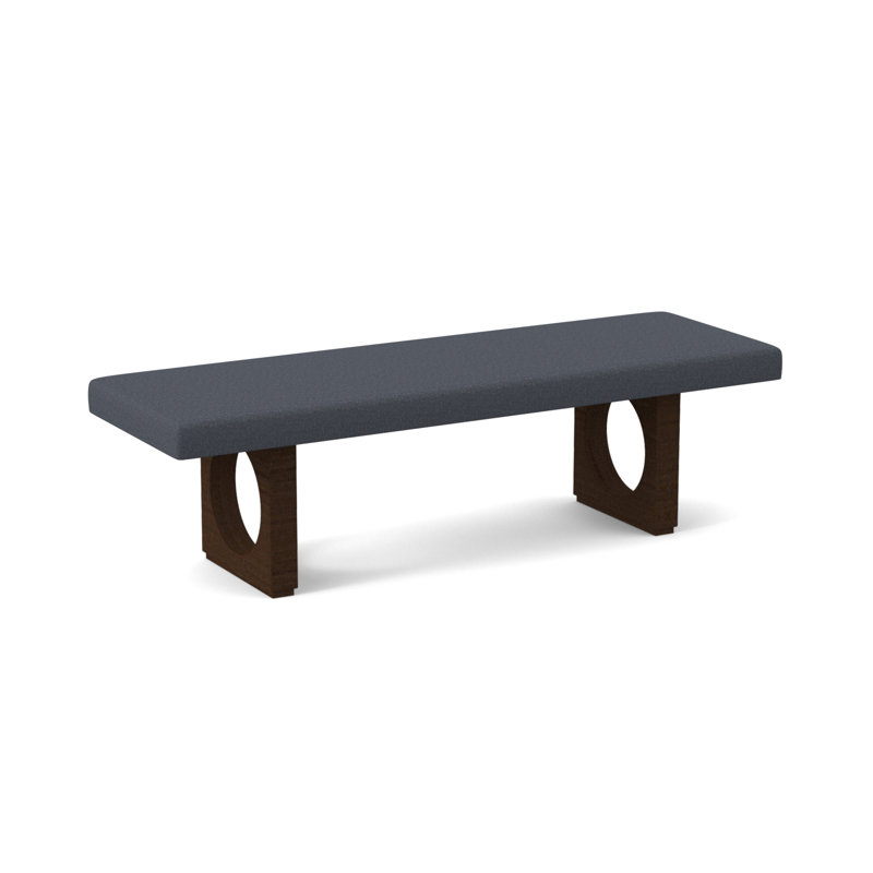 Void Upholstered Bench, American Walnut, Venice Ivory