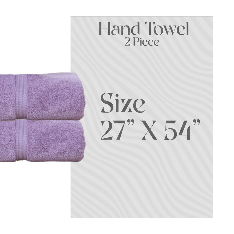 Ensemble de serviettes de bain 100% coton Elegant Essentials 550GSM Zero Twist (ensemble de 2) - 27 po x 54 po, Mauve