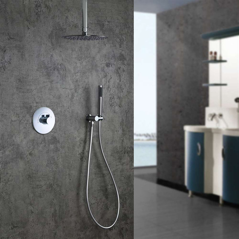 Ensemble de douche 2 voies Lima avec finition chromée et inverseur réglable