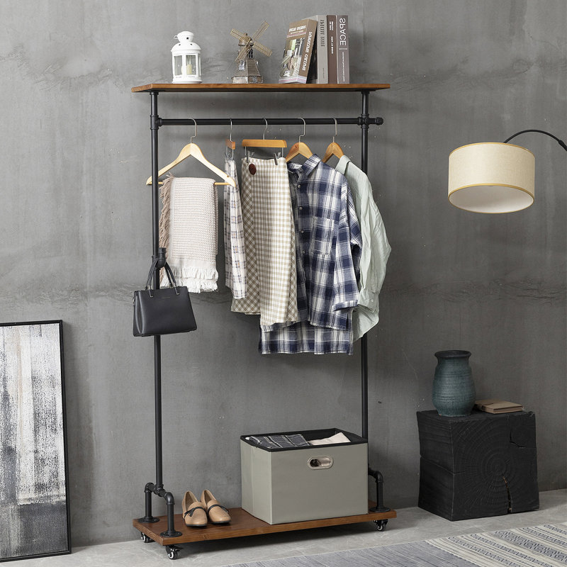 Jereck 39.38'' Rolling Clothing Rack