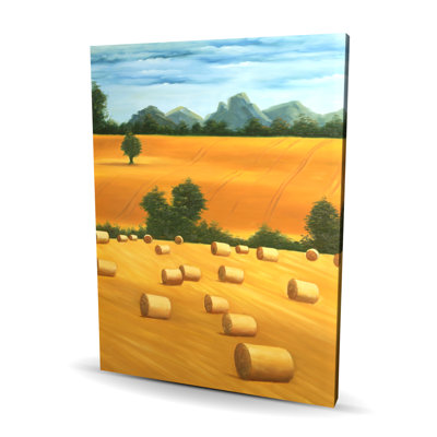 Hay Bale Fields - Rustic Landscapes Canvas for Home Decor