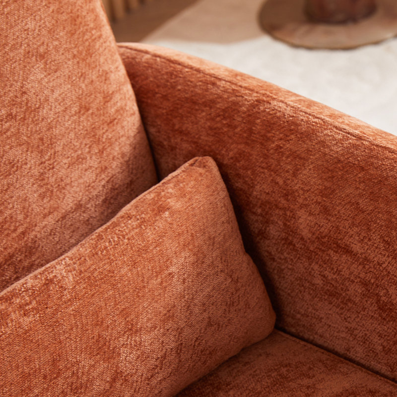 Upholstered Armchair, Orange Chenille