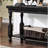 Rectangular Rustic Table, Antique Black With Solid Wood Plank Style Top And Open Bottom Transitional Table For Living Space,
