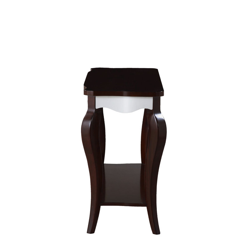 Table pliante sophistiquée blanche et noyer - bois synthétique, 48 x 30 x 17, 49 lb et console pour la cuisine en peuplier, 48 x 17 x 30 pouces, 49 livres