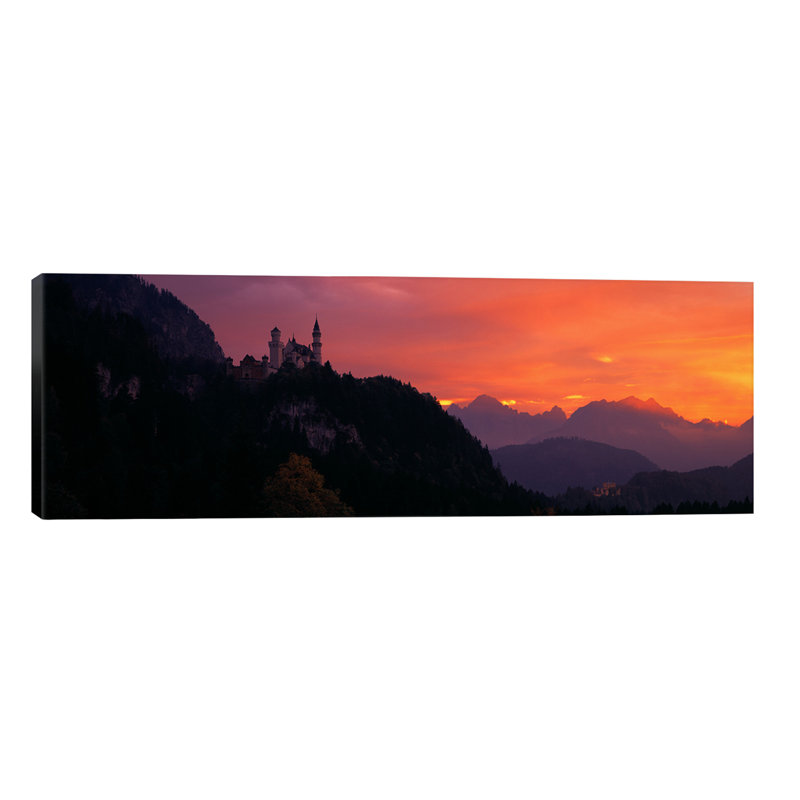 Neuschwanstein Palace Bavaria Germany by Panoramic Images - Wrapped Canvas Panoramic Print, 182.88 cm H x 60.96 cm W