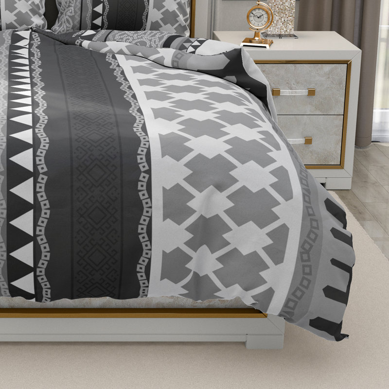 Trendy Complete Bedding Set 4 Piece Duvet Cover Fitted Sheet with Matching Pillow Cases 100% Microfibre Material
