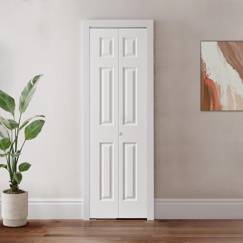 Porte de placard pliante en composite 24 po x 80 po 6 panneaux, 24 po x 80 po 