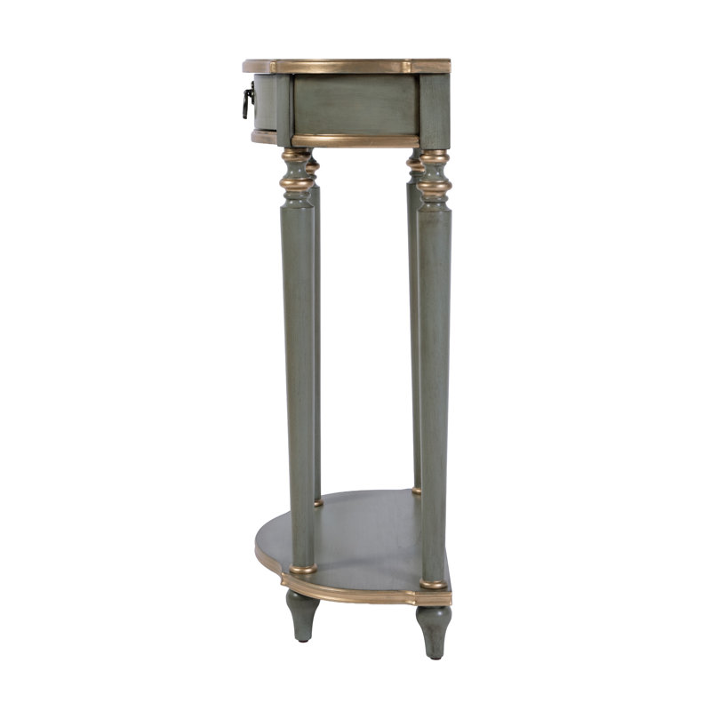 Ashby Demilune Console Table with Storage, Pastel Green