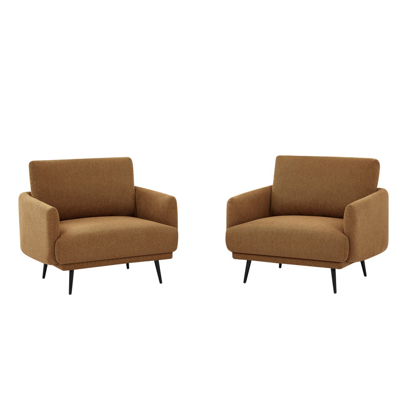 Fauteuil d'appoint à accoudoirs simples Chrisester Widest, Brun