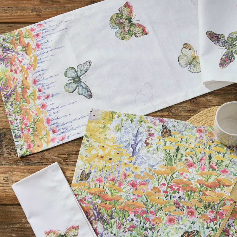  Garden Butterflies Table Runner 72" X 15"