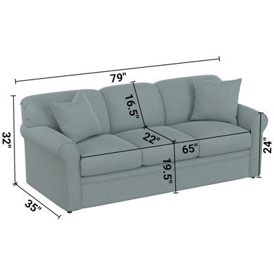 Aadhya 79" Rolled Arm Sleeper Sofa with Reversible Cushions