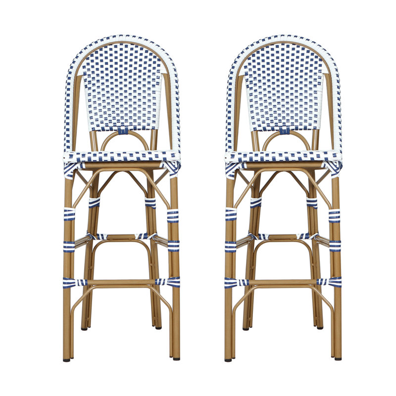Tabouret de bar 29,5 po Battista, Bleu / blanc