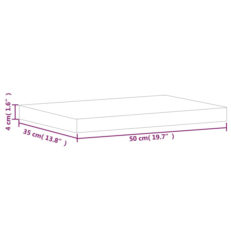 Gracie Chopping Board Solid Wood Beech, 4cm H x 50cm W x 35cm D