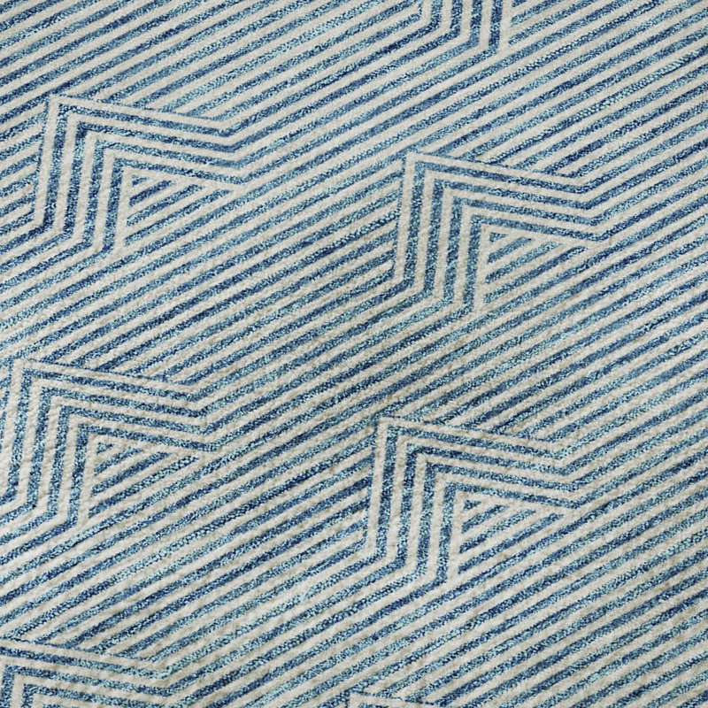 Premium Machine Washable Prisco Teal Rug, Runner 2'3" x 7'6"