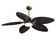 52" Palm Valley Tropical 5 Blade Dimmable Ceiling Fan With LED Lights and Remote Control