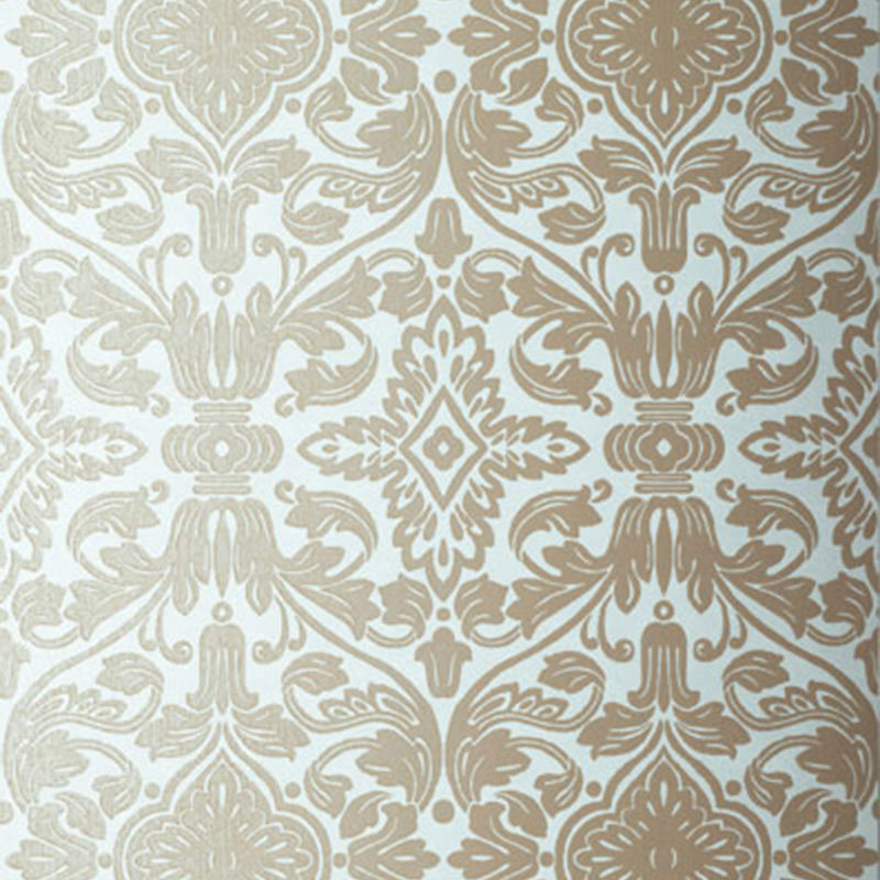 Papier peint damassé Varenna, Turquoise clair