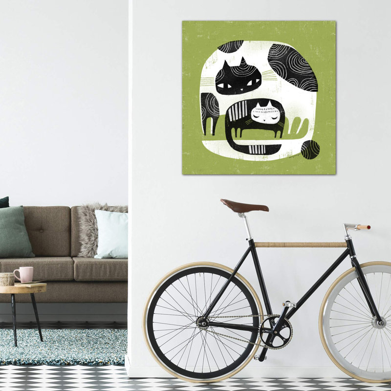 «Cuddle Cats» par Terry Runyan - impression, Toile tendue, Pas de tapis, H 48 po x l 48 po x 1,5 po