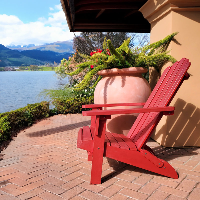 Chaise Adirondack pliante en plastique Polina, Rouge cardinal, H 37 po x l 31 po x p 29 po